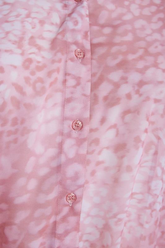 YOURS LONDON Curve Pink Leopard Print Chiffon Shirt 5