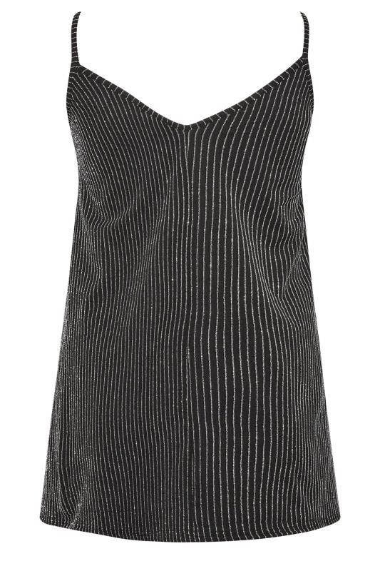 LIMITED COLLECTION Plus Size Curve Black & Silver Glitter Cami Swing Style Top | Yours Clothing 7