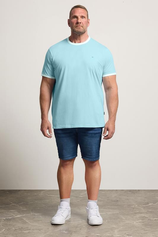 BadRhino Big & Tall Light Blue Ringer T-Shirt | BadRhino 1