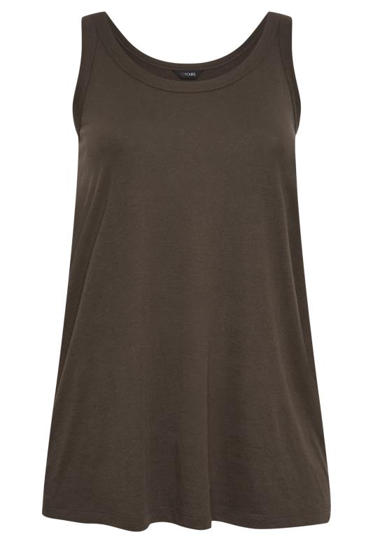 YOURS Plus Size Chocolate Brown Vest Top | Yours Clothing 5