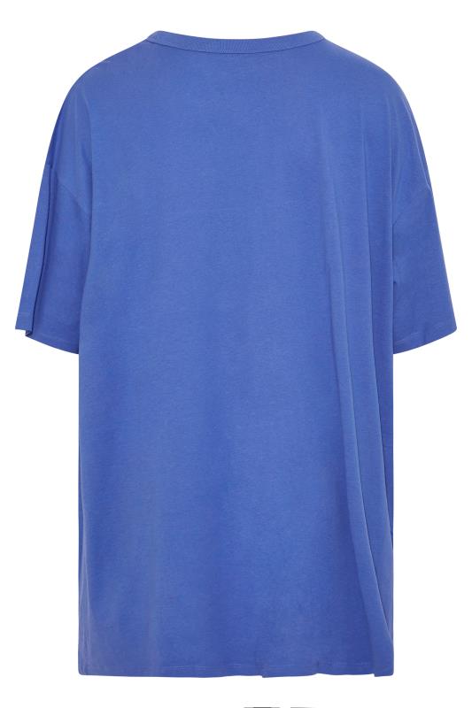 Plus Size Royal Blue Oversized T-Shirt | Yours Clothing  7