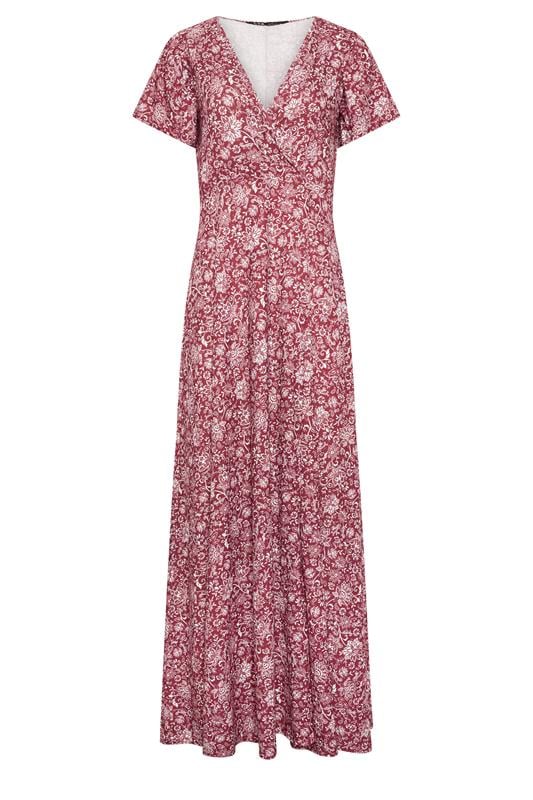 LTS Tall Women's Burgundy Red Paisley Wrap Maxi Dress | Long Tall Sally 6