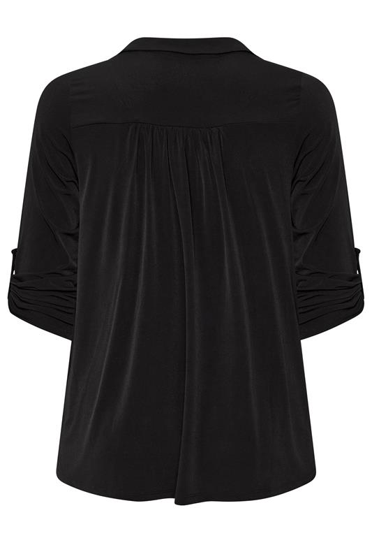 EVANS Curve Black Long Sleeve Blouse | Evans  2