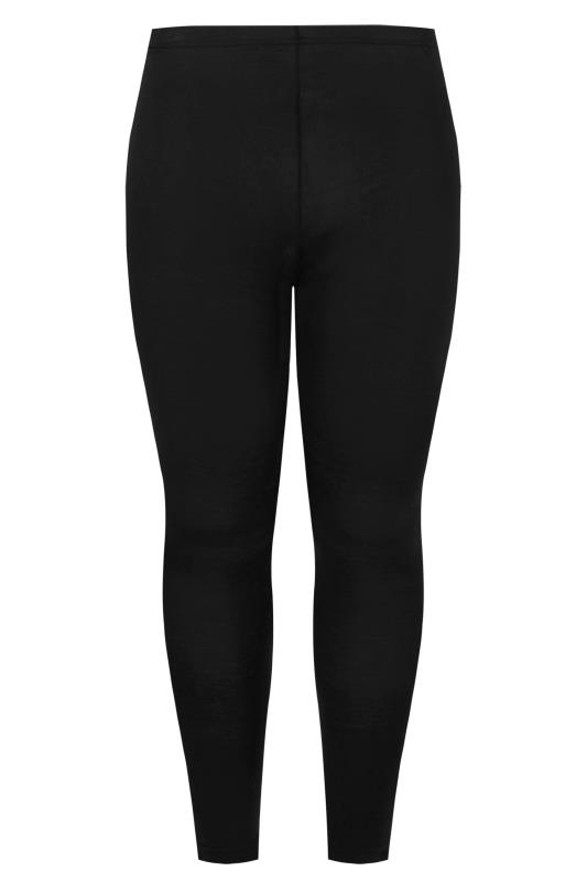 Plus Size Black Cotton Stretch Leggings | Yours Clothing 3