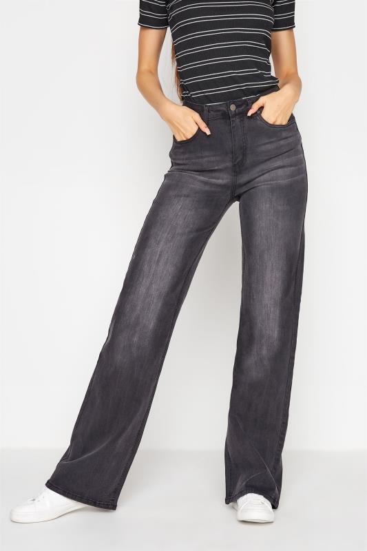 Tall Women's LTS Washed Black Wide Leg Jeans | Long Tall Sally 2