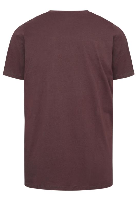 BadRhino Big & Tall Burgundy Red Plain T-Shirt 3