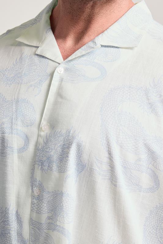 BadRhino Big & Tall White Dragon Print Shirt | BadRhino 5