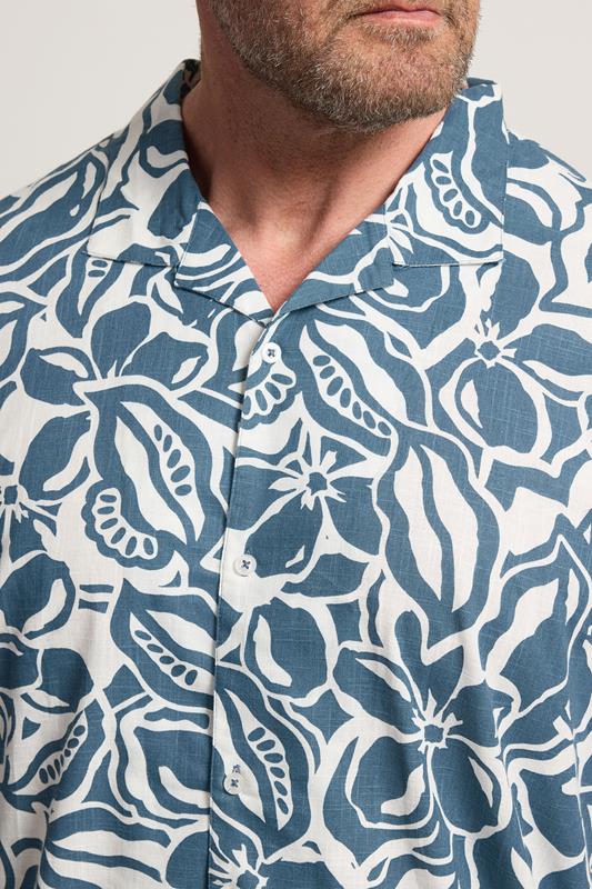 BadRhino Big & Tall Blue Abstract Print Short Sleeve Shirt | BadRhino 5