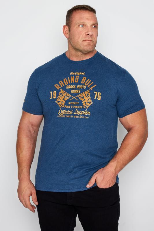 Plus Size  RAGING BULL Navy Grass Roots T-Shirt