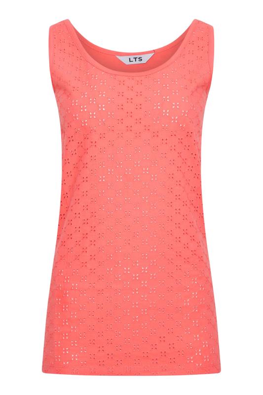 LTS Tall Coral Pink Broderie Anglaise Vest Top 6