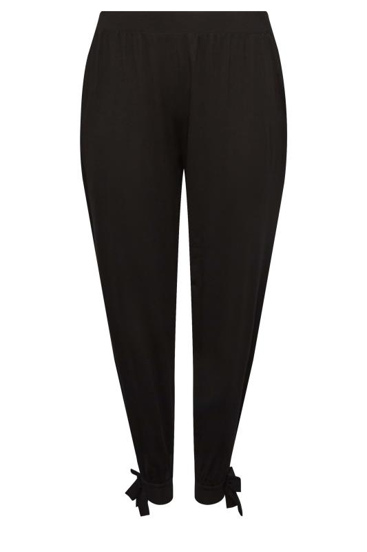 YOURS Plus Size Curve Black Split Tie Hem Harem Trousers | Yours Clothing  5