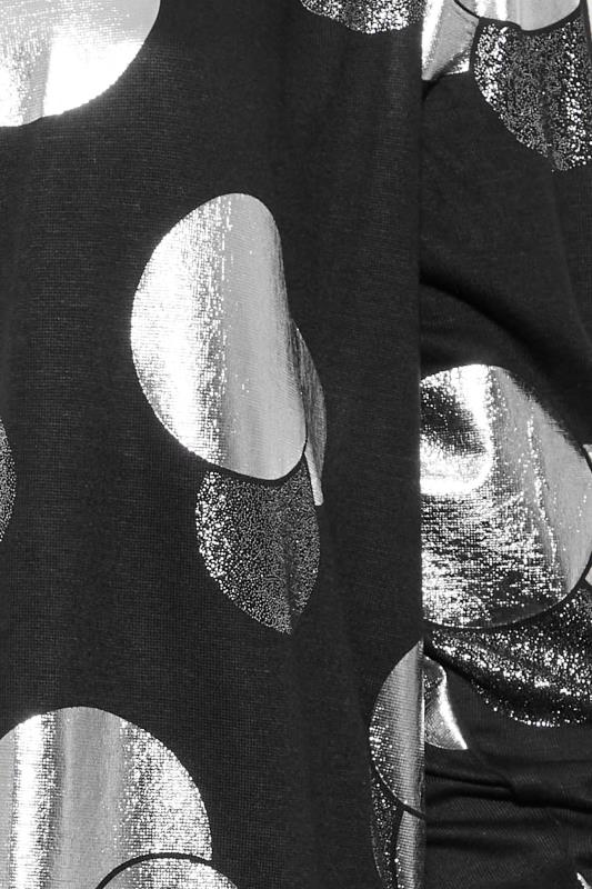 Plus Size Black Foil Spot Print Cardigan | Yours Clothing 5