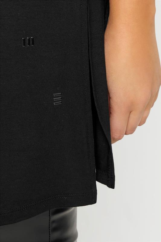 Black Stud Detail Side Split T-Shirt_E.jpg