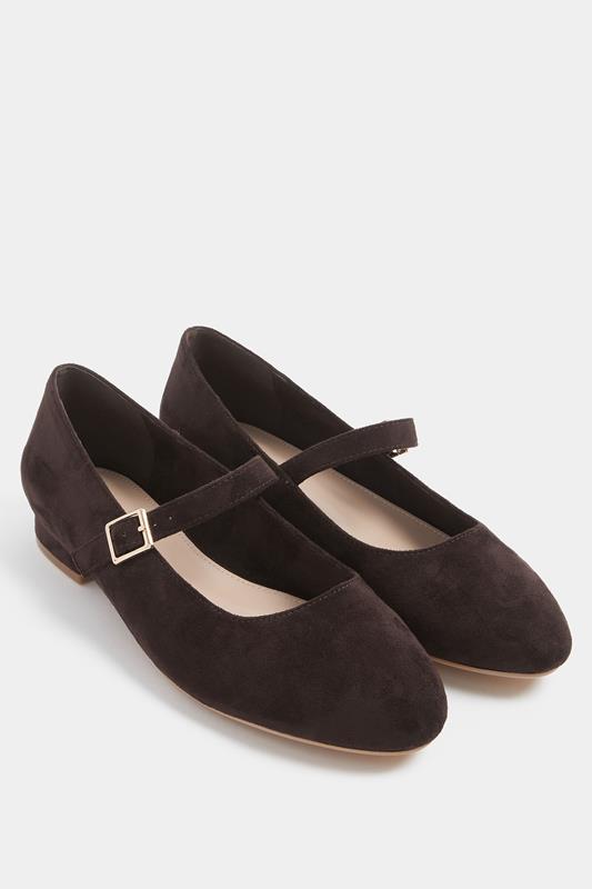 LTS Chocolate Brown Mary Jane Low Heel In Standard Fit | Long Tall Sally 1