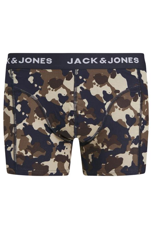 JACK & JONES Big & Tall 3 PACK Navy & Camo Print Trunks | BadRhino 3