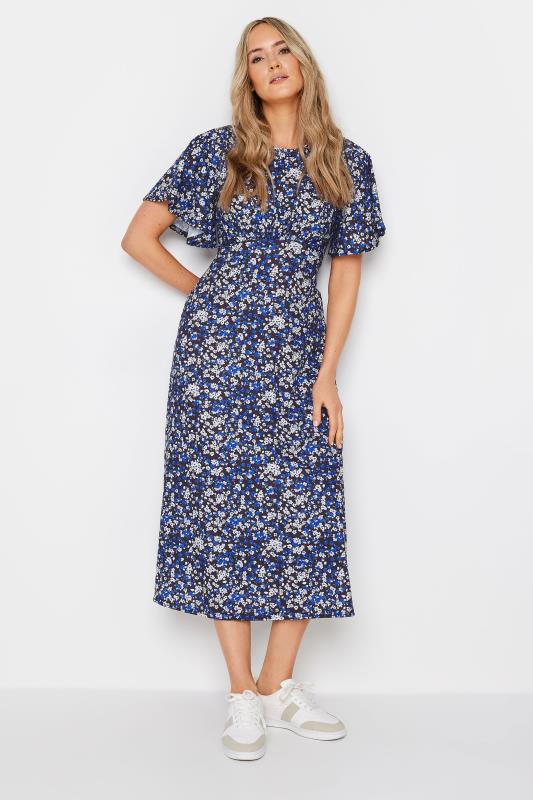  Grande Taille LTS Tall Navy Blue Ditsy Floral Midi Dress