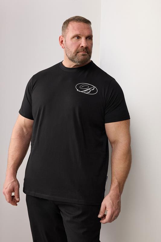 BadRhino Big & Tall Black Logo Back Print T-Shirt | BadRhino 1