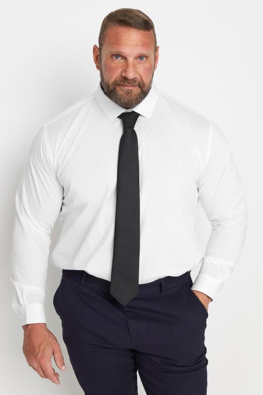 BadRhino Tailoring Big & Tall White Premium Long Sleeve Formal Shirt | BadRhino 2