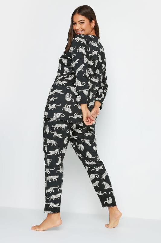 YOURS Curve Black Animal Print Pyjama Set | Yours Clothing 4