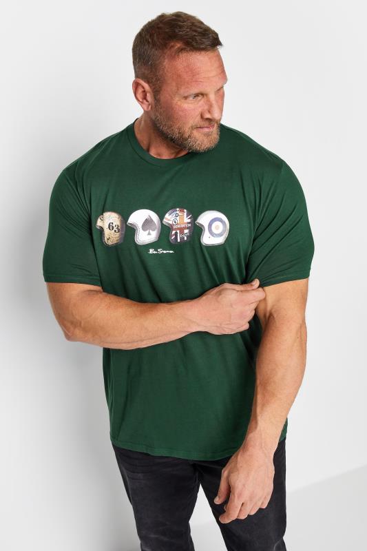 Men's  BEN SHERMAN Big & Tall Green Helmets Print T-Shirt
