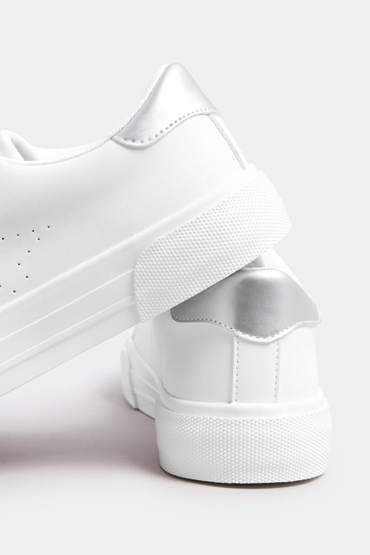White Star Cut Out Trainers In Extra Wide EEE Fit | Yours Clothing 4