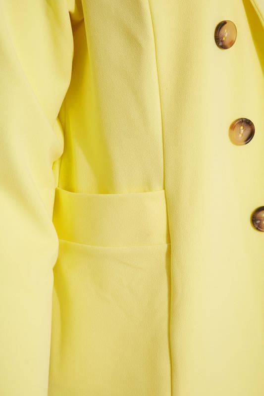 LIMITED COLLECTION Curve Lemon Yellow Button Front Blazer 5