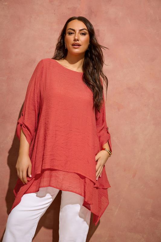  EVANS Oranje dubbellaagse blouse