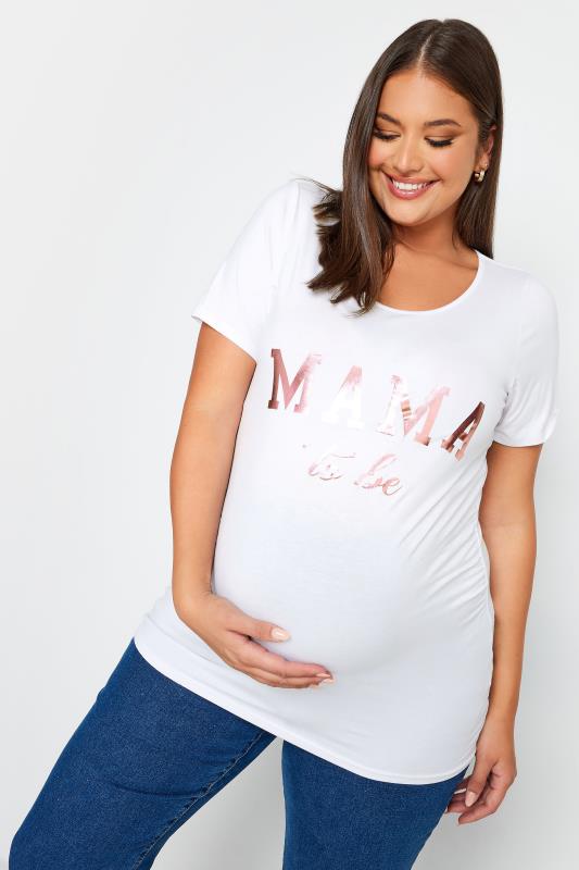 BUMP IT UP MATERNITY Plus Size White 'Mama To Be' Slogan T-shirt | Yours Clothing 4