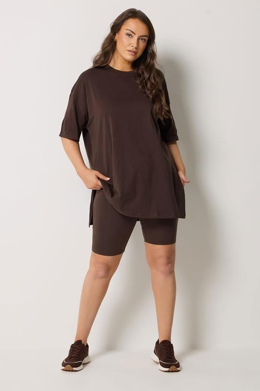 YOURS Plus Size Chocolate Brown Shorts | Yours Clothing 1