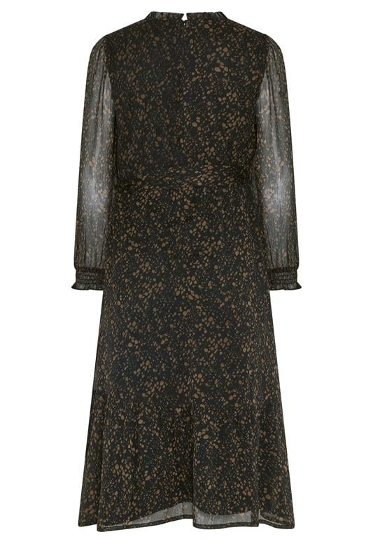 M&Co Petite Brown Abstract Spot Midi Dress | M&Co 2