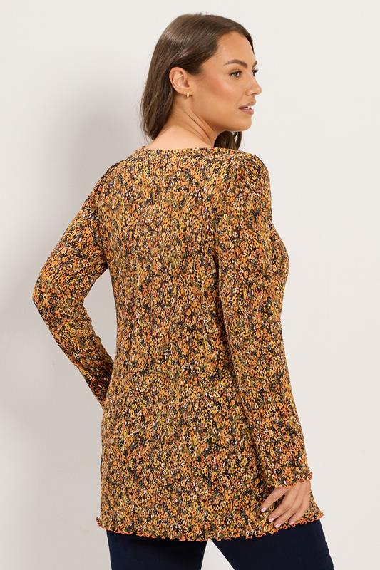 YOURS Plus Size Orange Floral Tunic Top | Yours Clothing 2