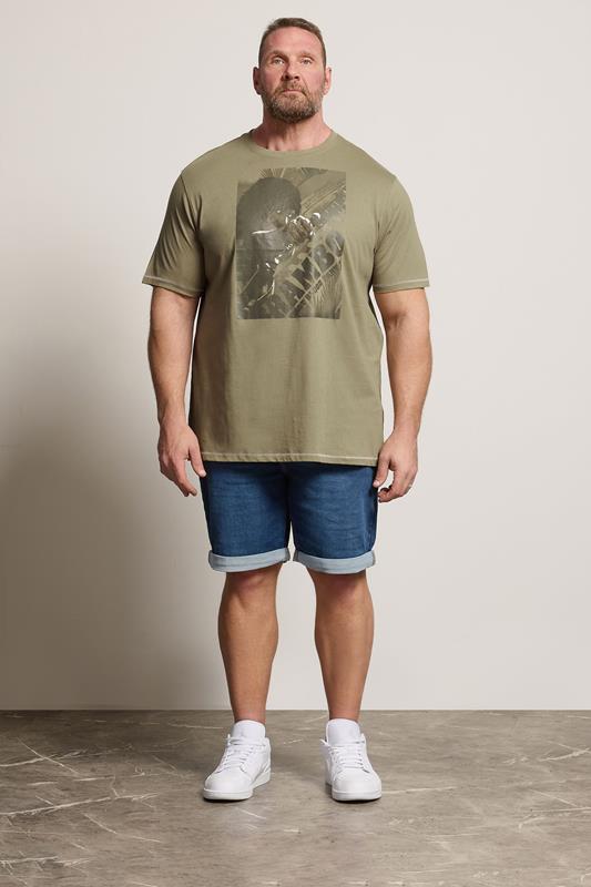 D555 Big & Tall Stone Brown Rambo Print T-Shirt | BadRhino 1
