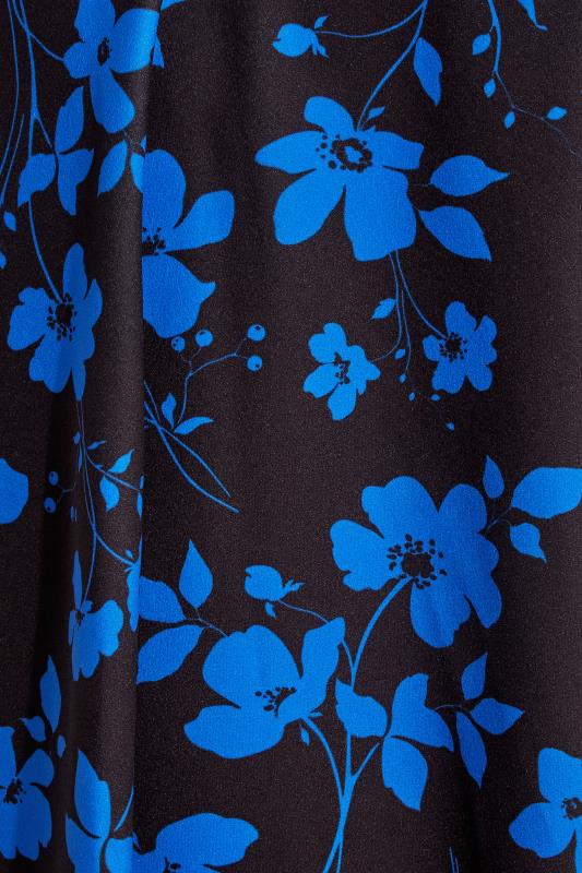 LIMITED COLLECTION Curve Cobalt Blue Floral Print Skirt 3