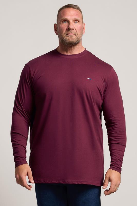 BadRhino Big & Tall Wine Red Extra Long Long Sleeve T-Shirt