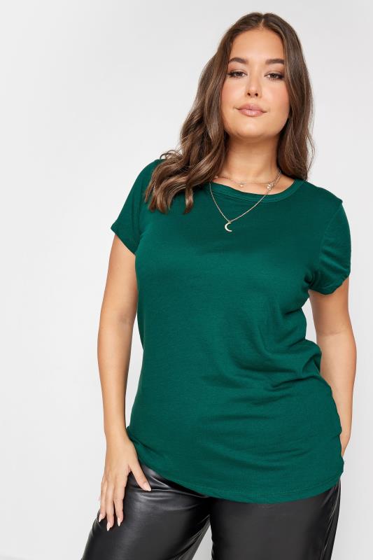 YOURS Plus Size Green T-Shirt | Yours Clothing 1