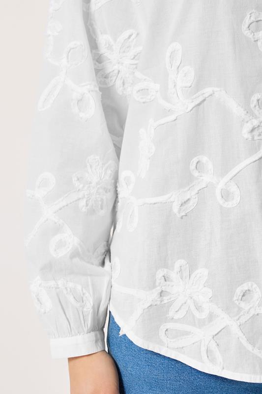 LTS Tall Women's White Floral Cornelli Cotton Shirt | Long Tall Sally 4
