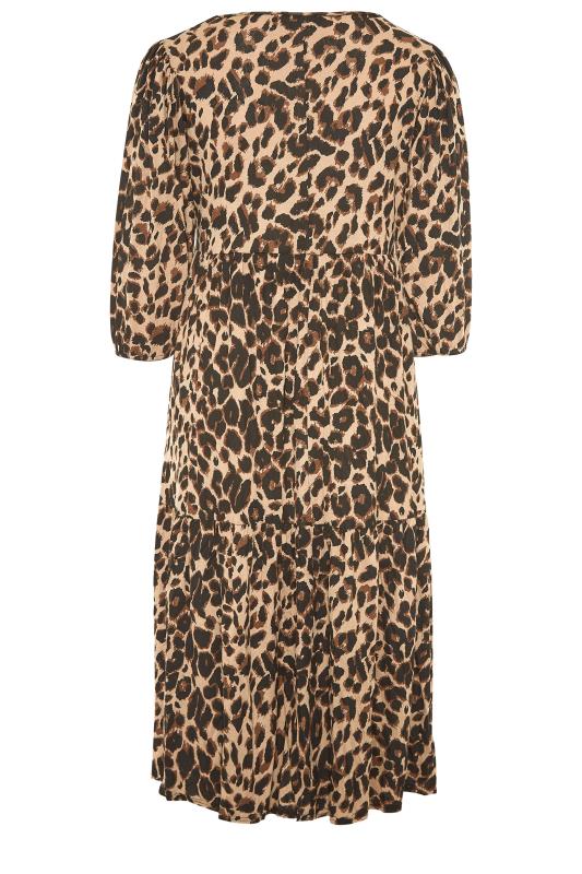 Plus Size Beige Brown Leopard Print Maxi Dress | Yours Clothing 7
