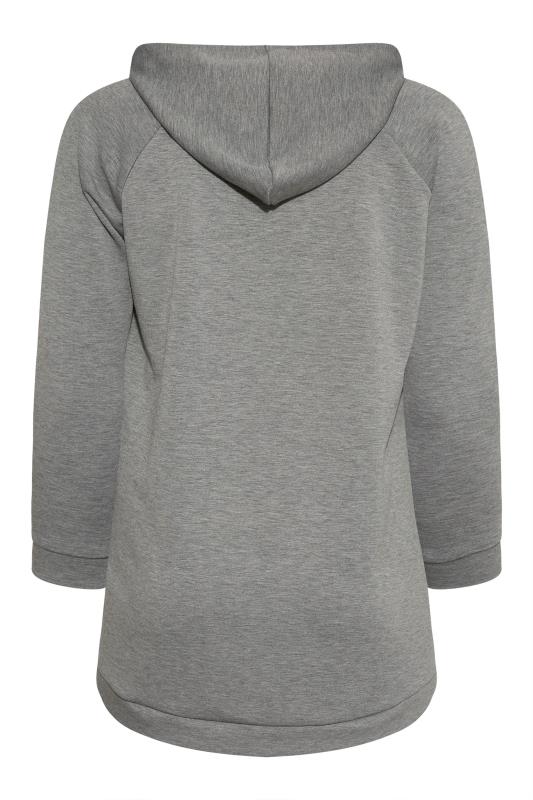 Plus Size Grey Side Split Hoodie | Yours Clothing 8