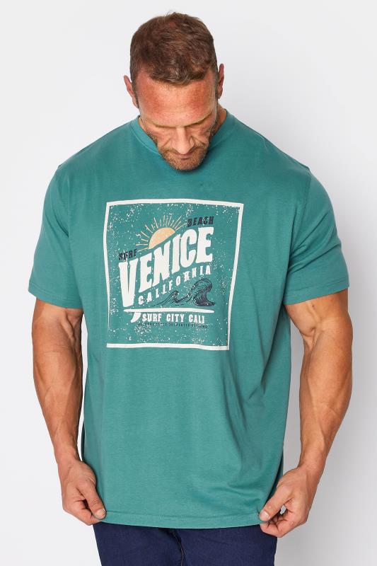 ESPIONAGE Big & Tall Green Venice Beach Print T-Shirt