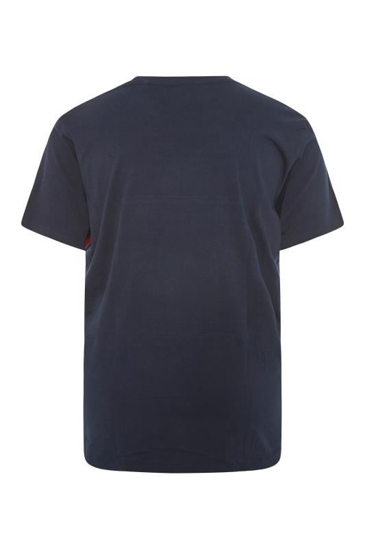 BadRhino Big & Tall Navy Blue Cut & Sew Panel T-Shirt 3