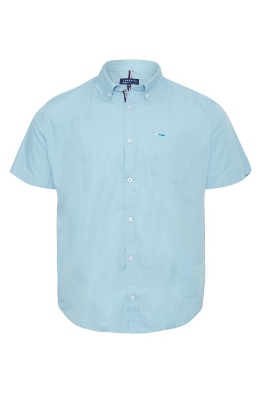 BadRhino Big & Tall Light Blue Cotton Poplin Short Sleeve Shirt 3