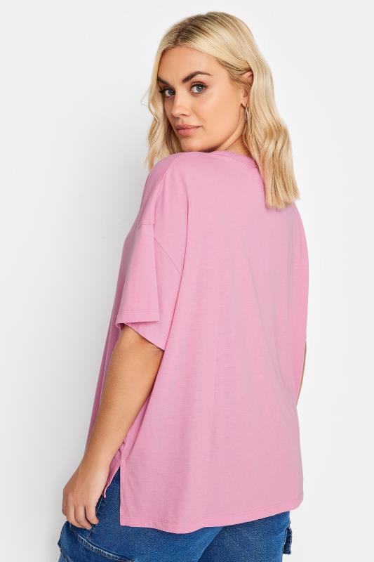 LIMITED COLLECTION Plus Size Pink Step Hem Top | Yours Clothing 5