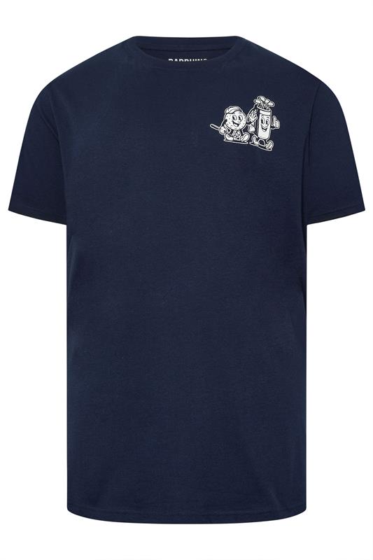 BadRhino Big & Tall Navy Blue Extra Long 'Cartoon Golf' Graphic T-Shirt | BadRhino 6