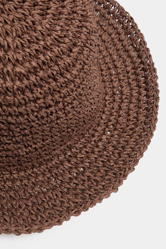 Chocolate Brown Woven Bucket Hat | Yours Clothing 2