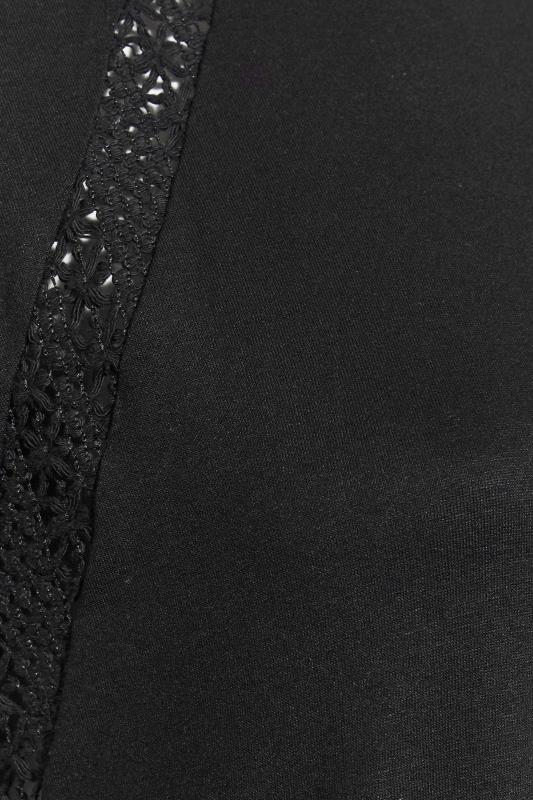 Curve Black Lace Detail T-Shirt 4