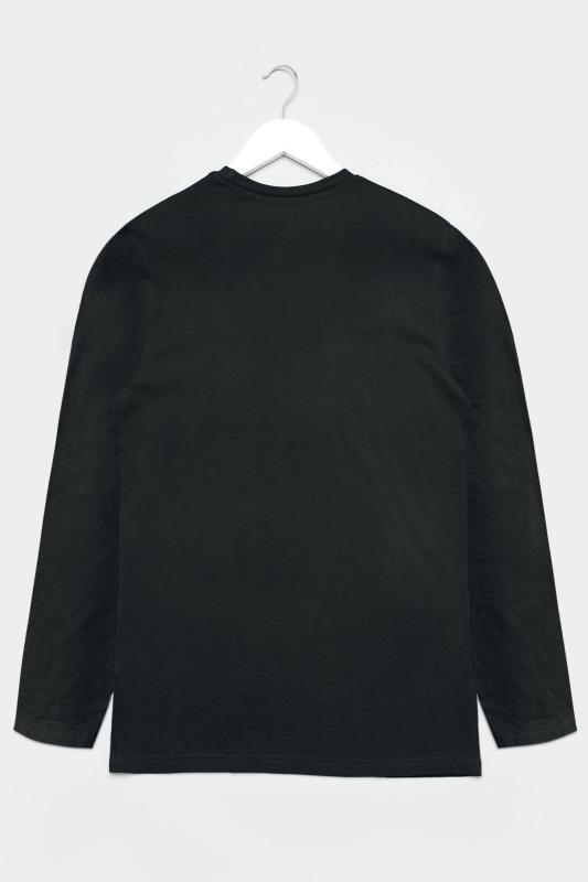BadRhino Big & Tall Black Plain Long Sleeve T-Shirt 3
