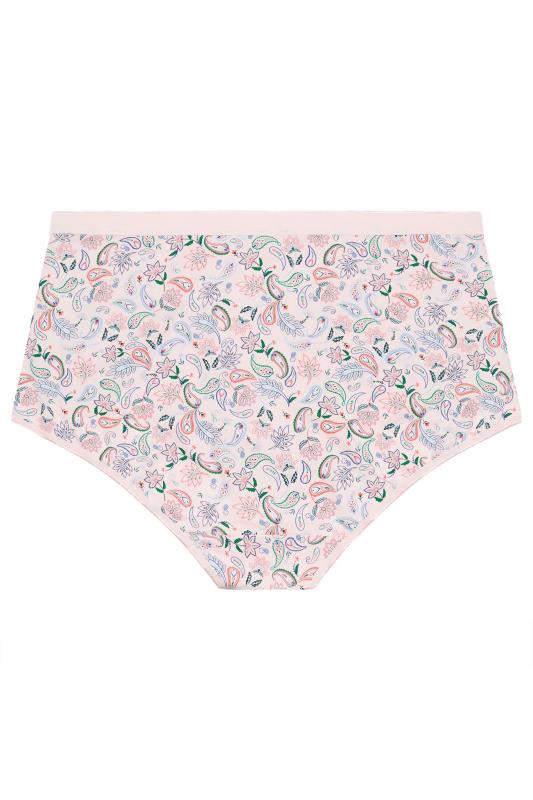 YOURS 5 PACK Pink Paisley Print Full Briefs | Yours Clothing 7