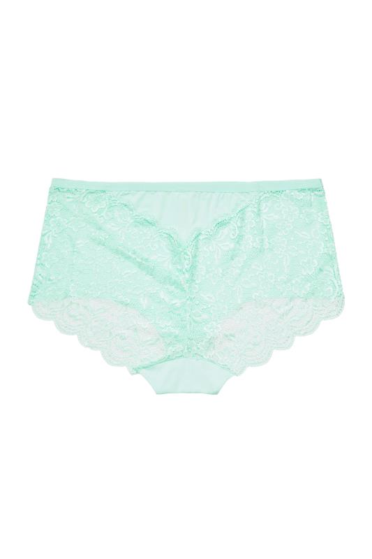Curve Mint Green Lace Back High Waisted Knickers 6