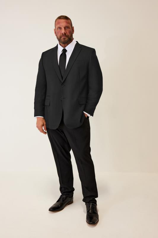  Grande Taille BadRhino Tailoring Big & Tall Black Plain Suit Trousers