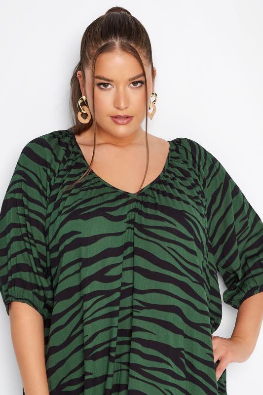 LIMITED COLLECTION Curve Green Zebra Print Maxi Dress 4